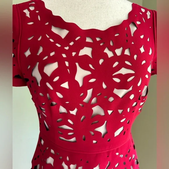NWT Moulinette Soeurs red cut out dress. Size 2. From Anthropologie. Gorgeous! - Picture 8 of 16